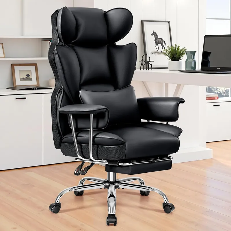BESTFAIR Big and Tall Office Chair 400LBS Wide Seat