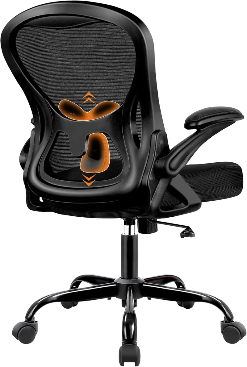 BESTFAIR Ergonomic Mesh Desk Chair with Adjustable Lumbar Support & Flip-Up Armrest