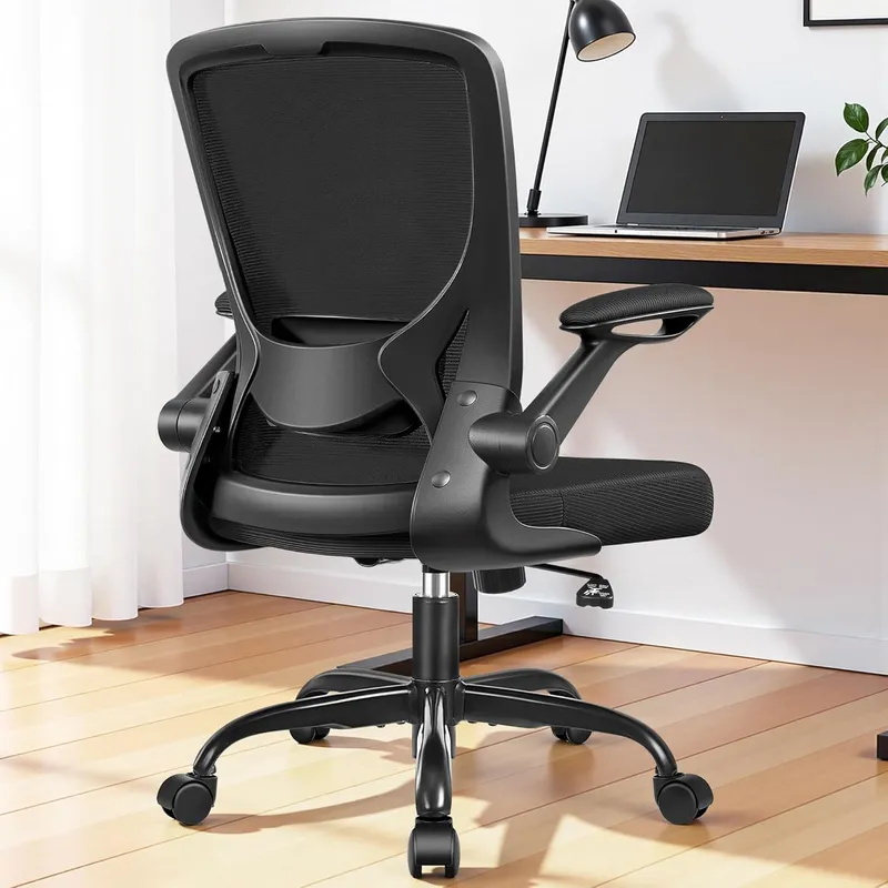 BESTFAIR Swivel Desk Chair with Flip-up Arms and Adjustable Height